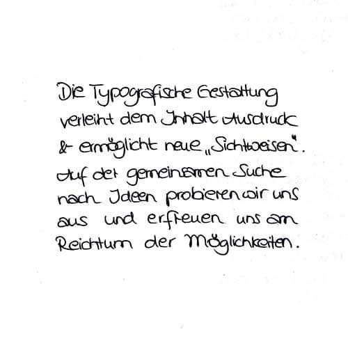 Noemi Furs Motto Handgeschrieben